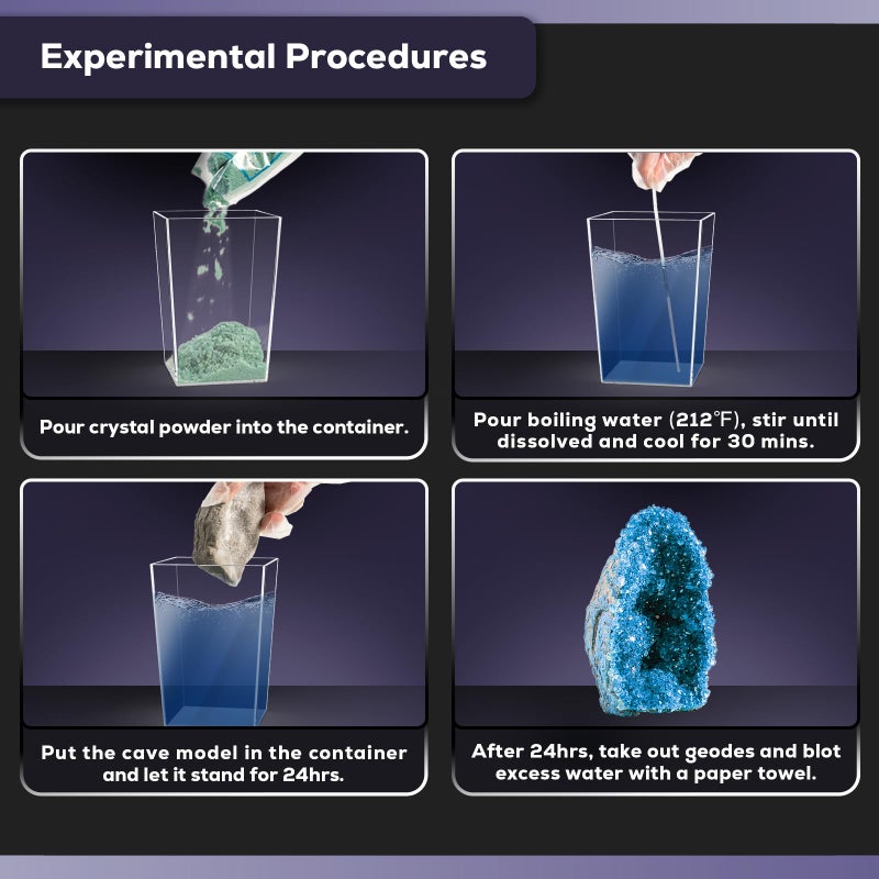 GobiDex Geodes Growing Science Kit for Kids Age 6-8-12, Geodes with Crystals Grow Fast in (24H), STEM Educational Science Experiments Toys, Geology & Rock Enthusiasts Collection, Gifts for Boys Girls - Image 4