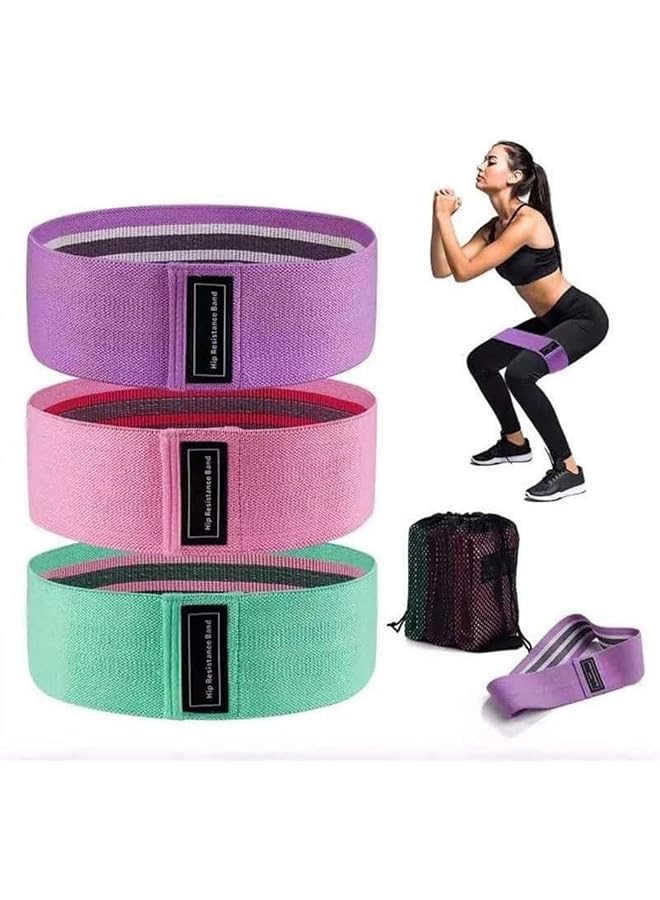 3-Piece Resistance Bands Set - Workout Bands for Yoga/Pilates/Leg Training (Men & Women)