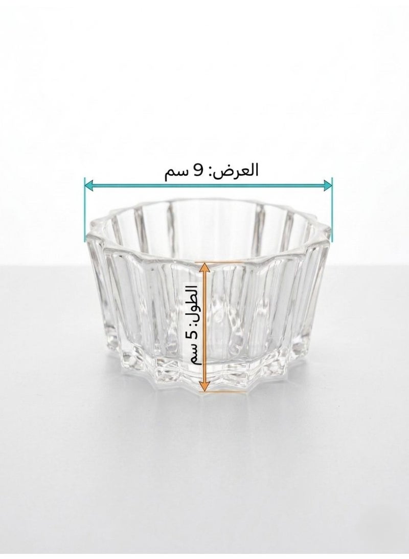 4-piece set of high-quality glass serving bowls and nut containers, patterned - Image 2