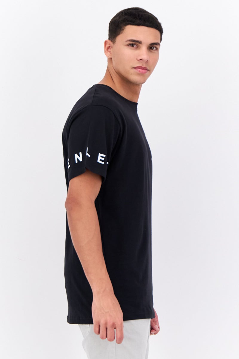 Henleys Men Crew Neck Short Sleeves Graphic Printed T-Shirt, Black - Image 2