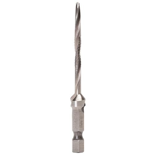 Greenlee DTAP8-32 Combination Drill/Tap Countersink Drill Bit for up to 10-Gauge Metal, Combination Drill, Tap, and Deburr Bit with Quick Change Hex, 8-32 NC - Image 1