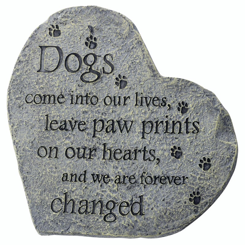 Dog Speak Pet Memorial Stone - Dogs Come Into Our Lives and Leave Paw Prints on Our Hearts â€“ Paw Prints Bereavement Memorial Gift for Pet Loss & Remembrance