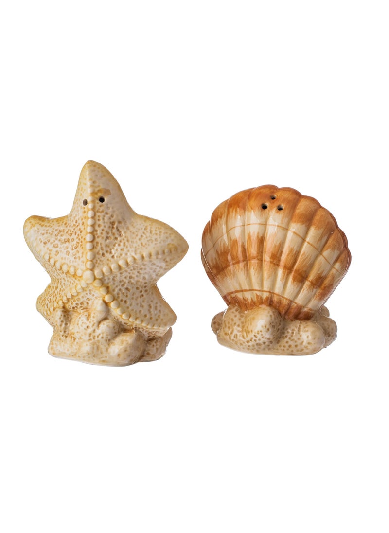 Dania Ceramic salt and pepper box set star and sea shell decor 