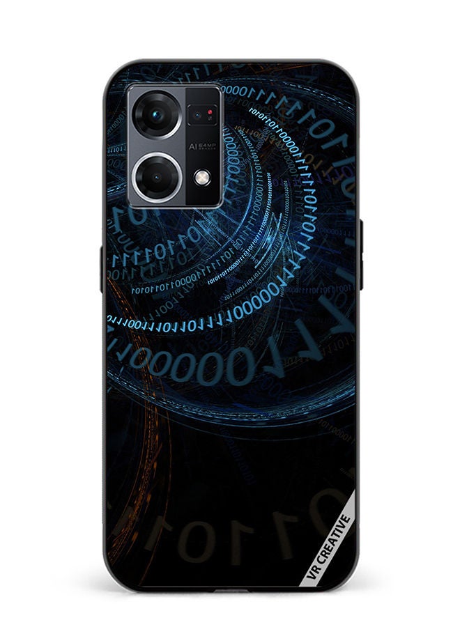 VR CREATIVE Protective Case Cover For Oppo Reno8 4G Binary Code Abstract Design Multicolour - Image 1