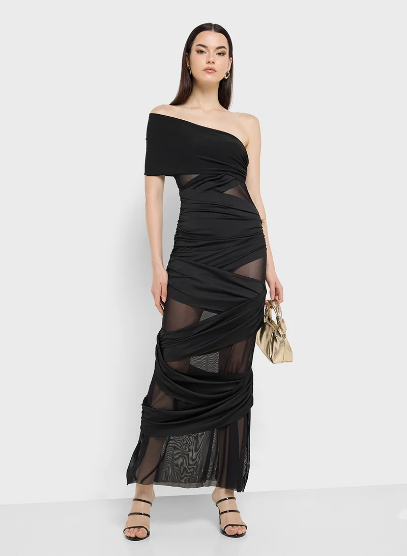 Ginger Mesh Overlay Dress