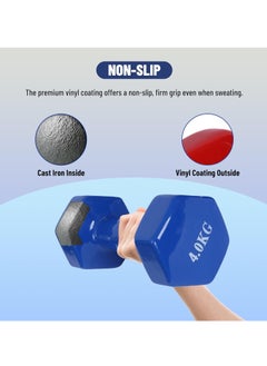 ENDLESS  Vinyl Coated Fixed Dumbbell for Gym Exercises | Pair of 4 Kg ( 2 * 8.8 LB ) | Material : Iron with Vinyl Coat | Weights for Women and Men  - Image 3