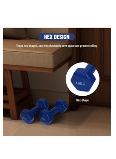 ENDLESS  Vinyl Coated Fixed Dumbbell for Gym Exercises | Pair of 4 Kg ( 2 * 8.8 LB ) | Material : Iron with Vinyl Coat | Weights for Women and Men  - Image 4