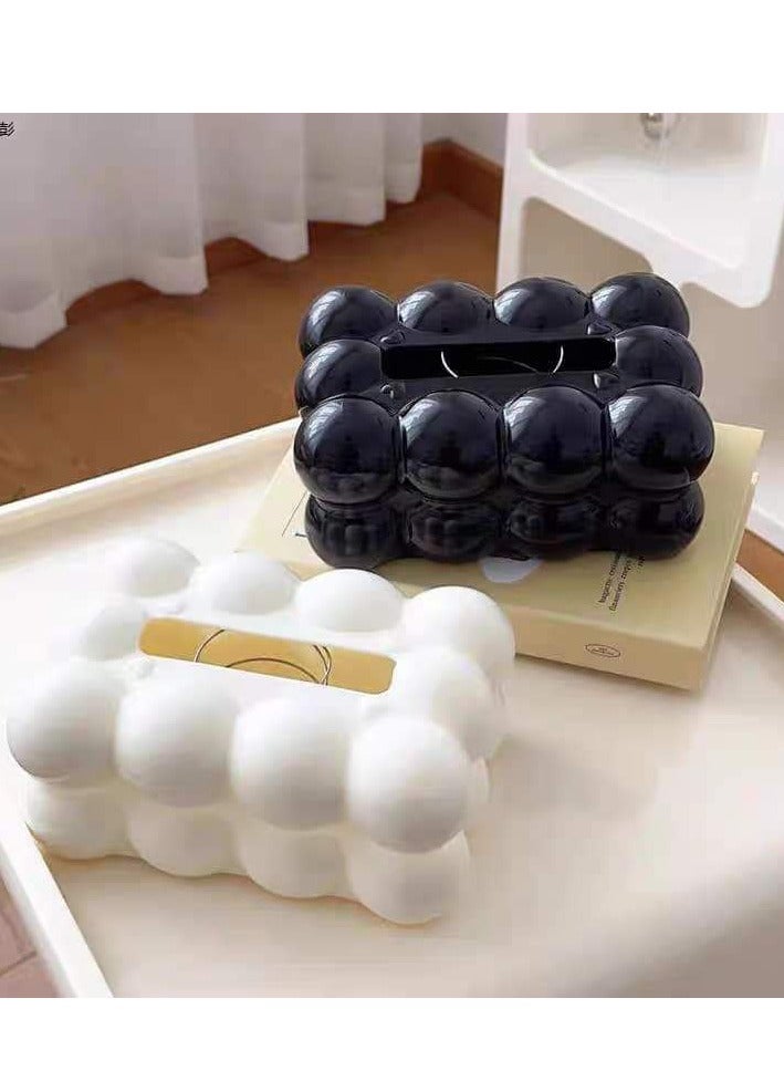 Acrylic Bubbles Tissue Box - Chic and High Quality Design, Made of Pure Acrylic, Perfect for Home Decor L (White) - Image 3