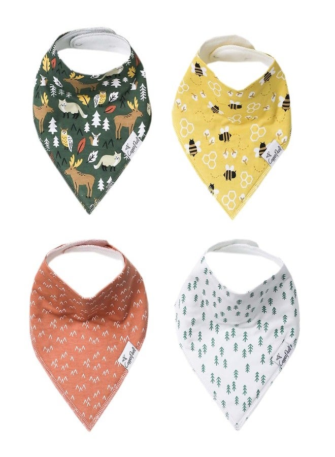 Copper Pearl 4 Pack Soft Cotton Baby Bibs for Drooling and Teething, Absorbent Drool Bibs for Baby Girl and Boy, Adjustable to Fit Newborns to Toddlers, Tons of Styles (Atwood) - Image 1