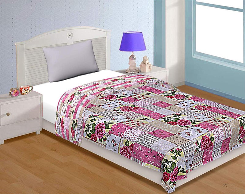 INDICUM Sunrise Polycotton Reversible Double Bed AC Dohar 85X85 Sea Blue