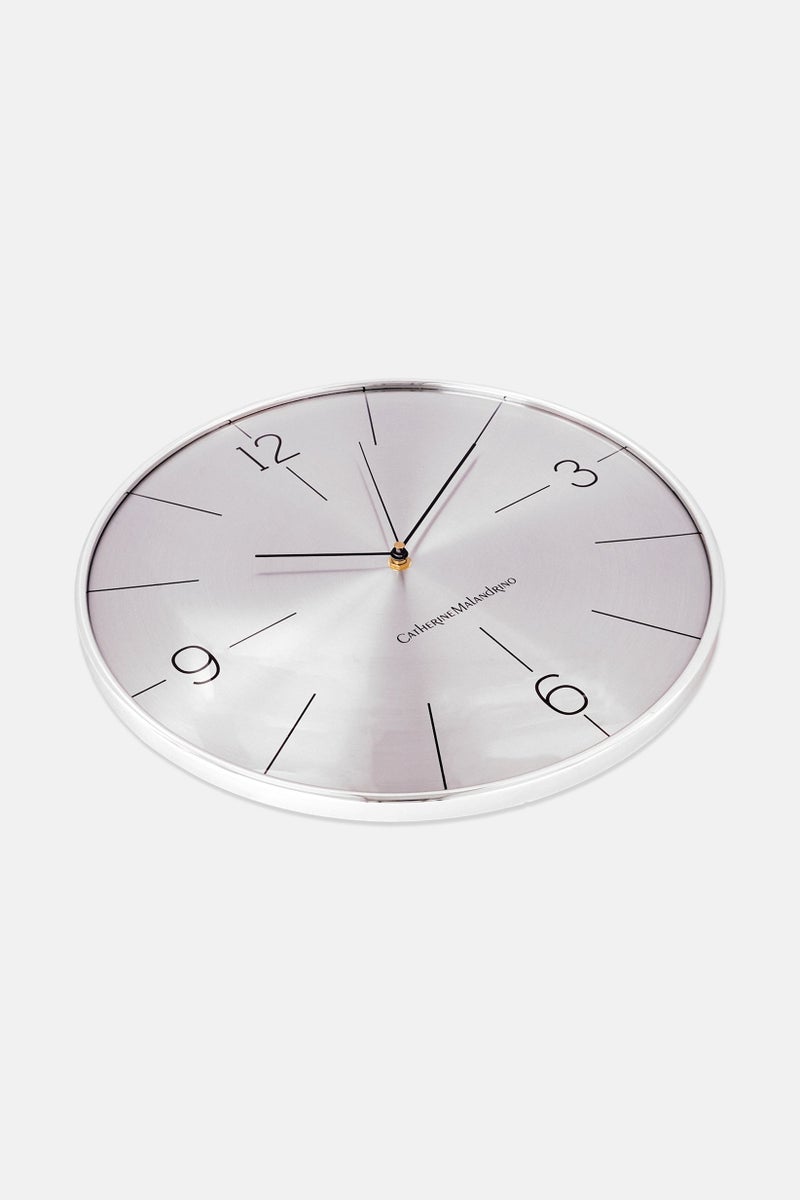 Catherine Malandrino Wall Clock With Aluminum Frame And Dial, Silver - Image 4