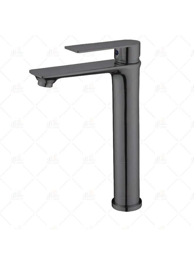 B Bagno Modern Long Basin Mixer Tap 3401-1GR – Gray Finish, Single Lever, Water-Saving Long Faucet for Bathroom Sink - Image 1