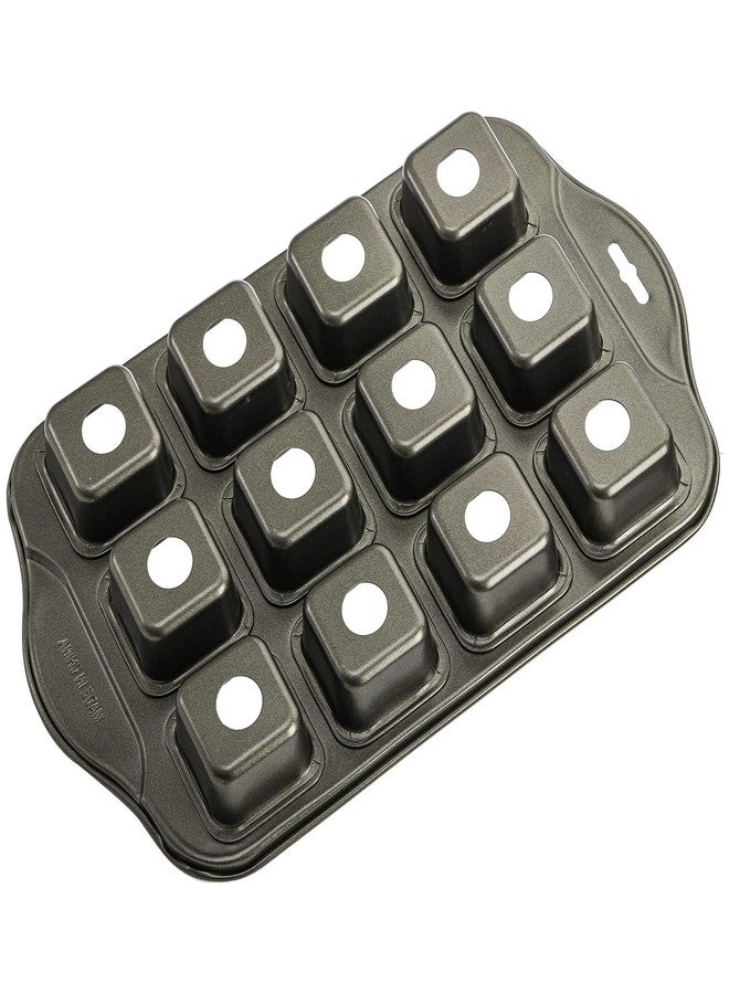 Tosnail 2 Pack 12 Cavity Mini Cheesecake Pan with Removable Bottom, All Edges Brownie Pans, Square Cupcake Muffin Pan, Small Bread Loaf Mold - Square - Image 3