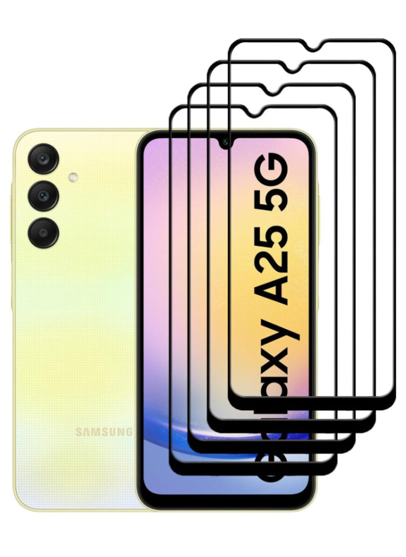 ACLIX 4 Pieces Antistatic ESD Dustproof Premium Quality High Definition Tempered Glass Screen Protector Designed For Samsung Galaxy A25 - Image 1