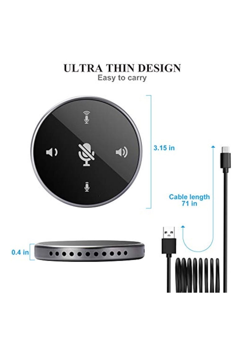 Generic - Conference Speakerphone, USB Conference Microphone, with Speaker, Laptop Omnidirectional Computer Mic with Touch-Sensor to Mute/Volume, for Zoom Meetings, Skype, VoIP Call, Interview - Image 1