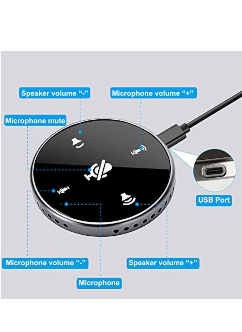 Generic - Conference Speakerphone, USB Conference Microphone, with Speaker, Laptop Omnidirectional Computer Mic with Touch-Sensor to Mute/Volume, for Zoom Meetings, Skype, VoIP Call, Interview - Image 1