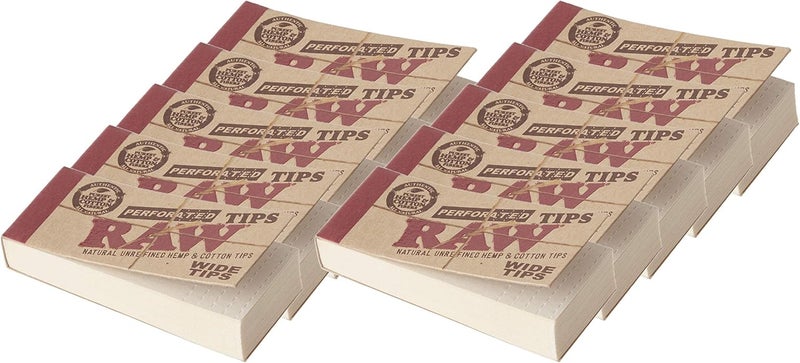 Raw ورق لف مثقوب واسع مع فلاتر قطنية 10 عبوات = 500 فلتر، 50 عدد (عبوة من 10) - Image 1