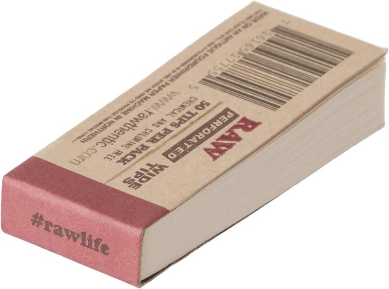 Raw ورق لف مثقوب واسع مع فلاتر قطنية 10 عبوات = 500 فلتر، 50 عدد (عبوة من 10) - Image 3