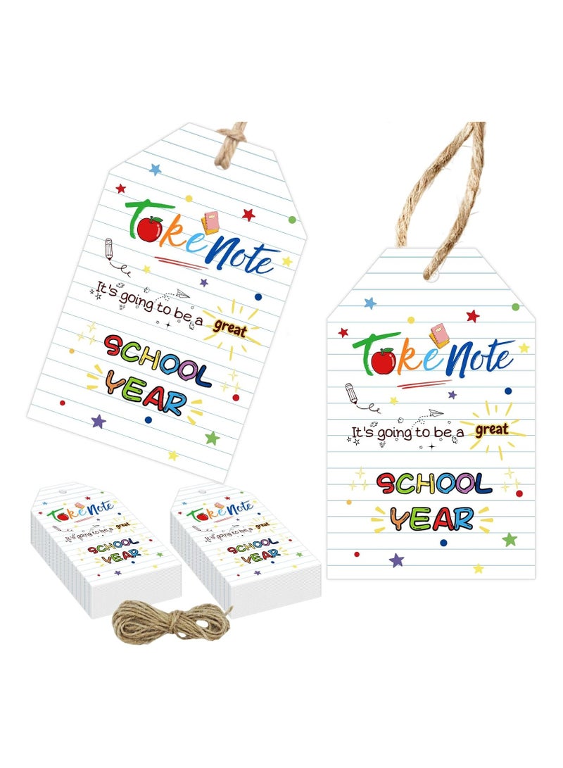 50Pcs Welcome Back to School Gift Tags with String First Day of School Gift Tag Teacher Paper Tags Idea It’s Going to School Be A Great School Year First Day of School Classroom Party Favors