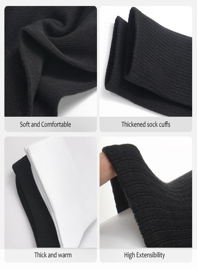 MESU Cotton Crew Socks for Men 4 Pairs Socks for Running Sport 2 Pairs Black + 2 Pairs White - Image 5