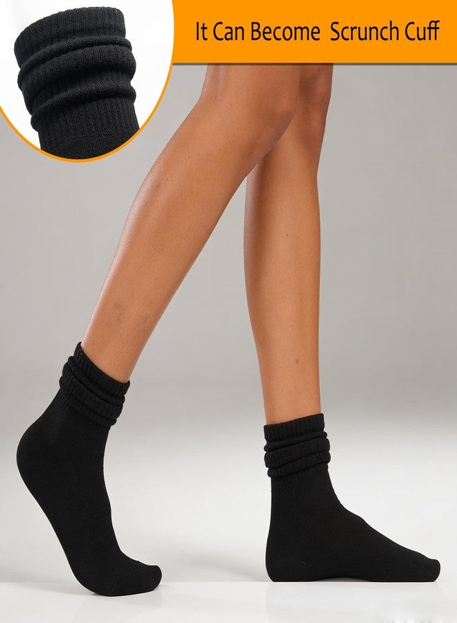 MESU Cotton Crew Socks for Men 4 Pairs Socks for Running Sport 2 Pairs Black + 2 Pairs White - Image 3