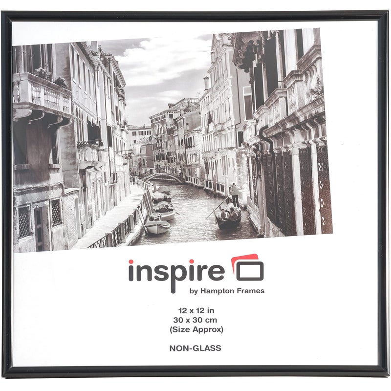 Hampton Frames BACKLOADER 12x12 30x30cm Black Picture Poster Photo Certificate Display Frame  1 PACK Acrylic NonGlass Front BLR1212BKPX1PK