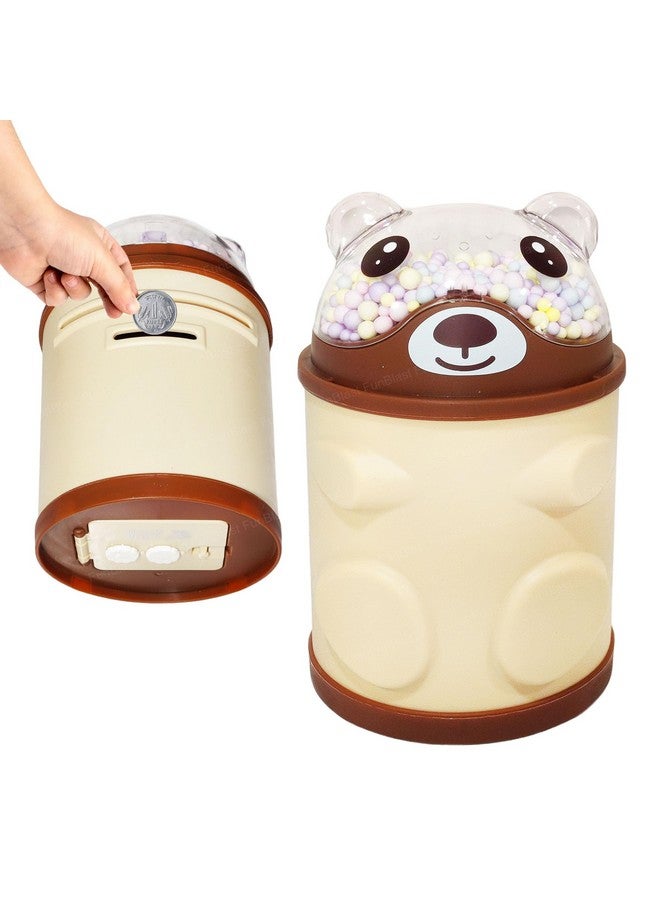 FunBlast Piggy Bank - Bear Shaped Coin Box for Kids, Money Bank for Kids, Piggy Bank for Kids, Money Box for Kids, Coin Box with Password Lock, Gifts for Girls, Best Return Gifts for Kids (Brown) - Image 1