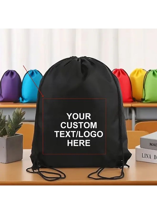 10pcs Royal Blue Customizable Polyester Drawstring Bags Personalized Gift Bags - Image 1
