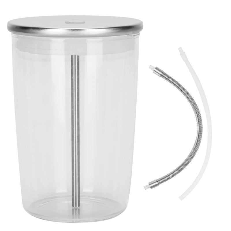 Jisculo Clear Glass Milk Container for Jura,Compatible with Jura Coffee Machine Models: Z8,Z6,J6,S8, S80, E8,GIGA X8cG2/X8G2/X3cG2/X3G2/5,X8,X10,WE8,W3,X7,ENA 8,Micro 90,E6,D6,16.9oz Glass Milk Container - Image 1