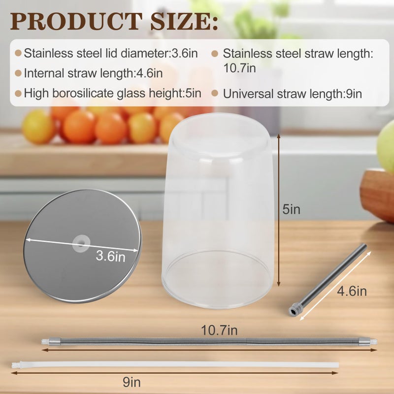 Jisculo Clear Glass Milk Container for Jura,Compatible with Jura Coffee Machine Models: Z8,Z6,J6,S8, S80, E8,GIGA X8cG2/X8G2/X3cG2/X3G2/5,X8,X10,WE8,W3,X7,ENA 8,Micro 90,E6,D6,16.9oz Glass Milk Container - Image 5