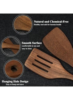 Happy Home Wooden Cooking Spoon Wooden Spoon with Holes for Stirring Food Non-Stick Cookware 30cm  - Image 4