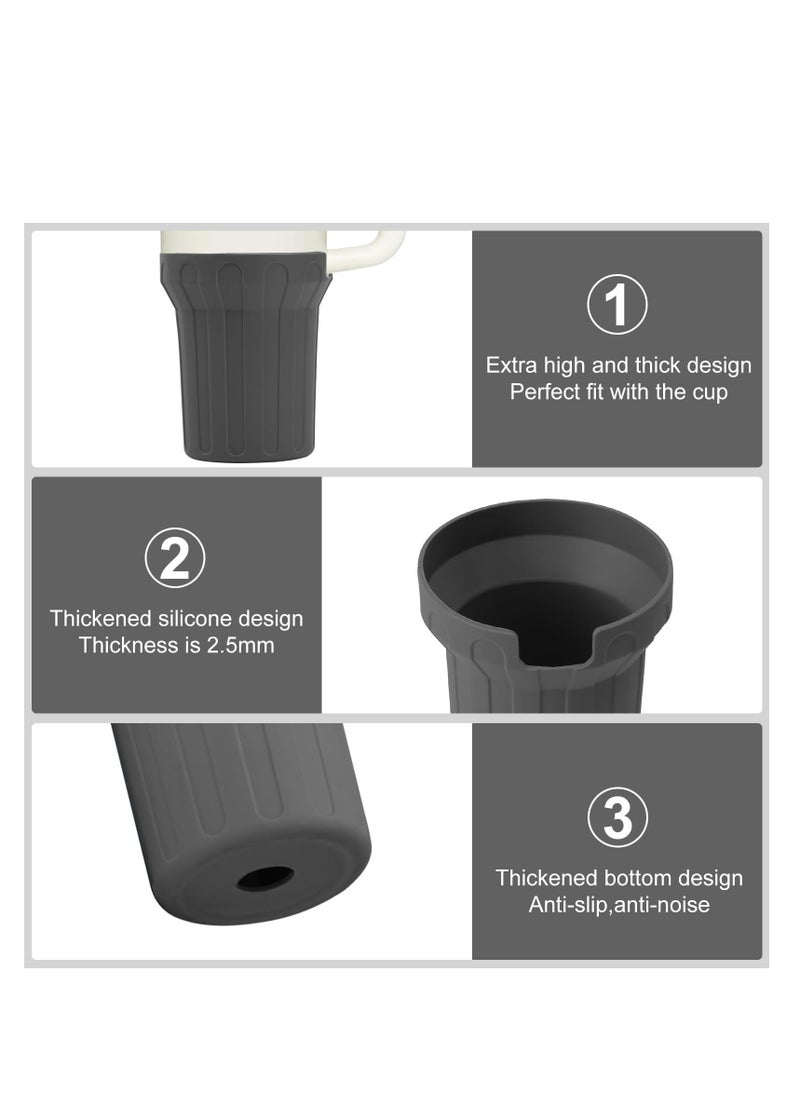 SYOSI - Silicone Boot for Stanley Cup 40oz,Beige Boot Sleeve Cover Fit with Stanley H2.0 and Quencher Adventure Tumbler Accessories, Noise Reduction & Impact Protection, Anti-Slip Texture (Grey, 40 oz) - Image 1
