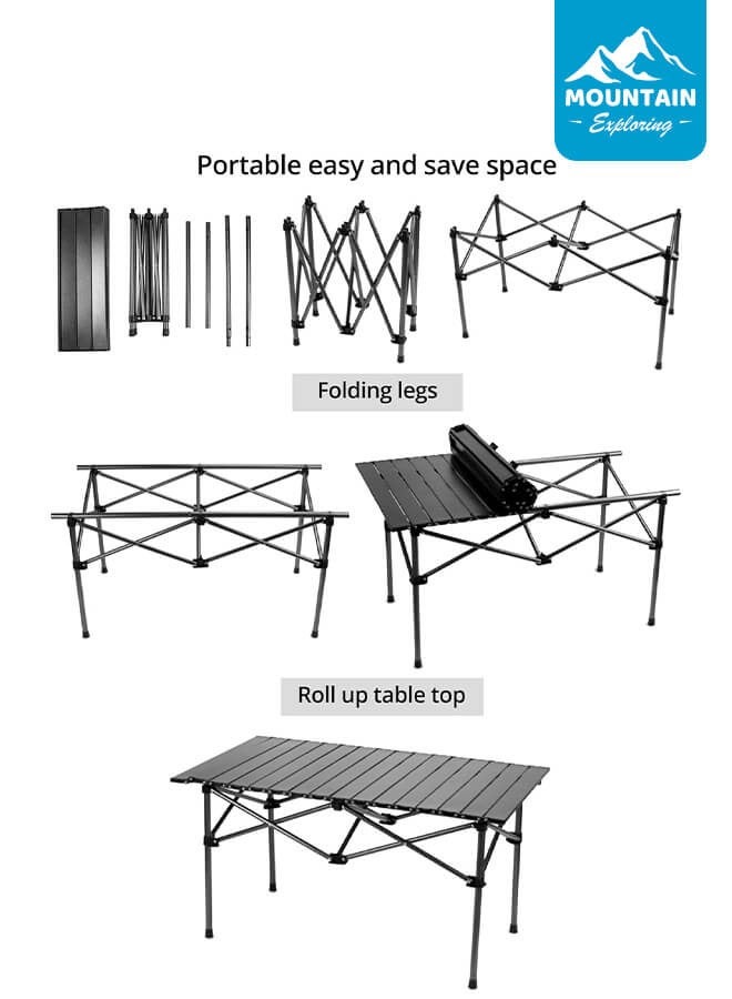 Loquat Portable Foldable Metal Camping Table – Waterproof  Rust-Resistant Design, Ideal for Outdoor Camping, BBQ, and Picnics - Image 3
