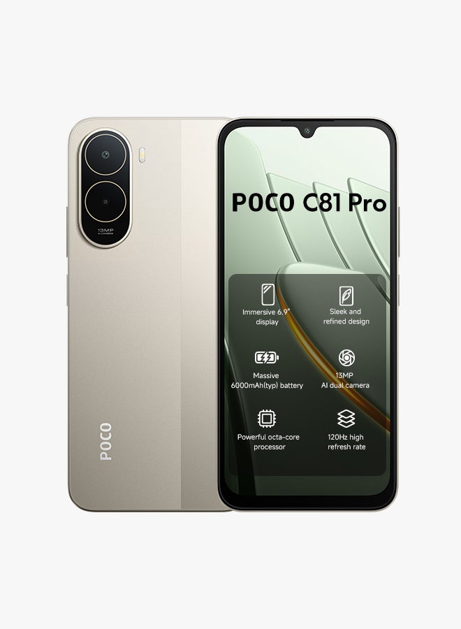 Xiaomi POCO C81 Pro Dual SIM 4G Gold 4GB RAM 128GB - Global Version - Image 1