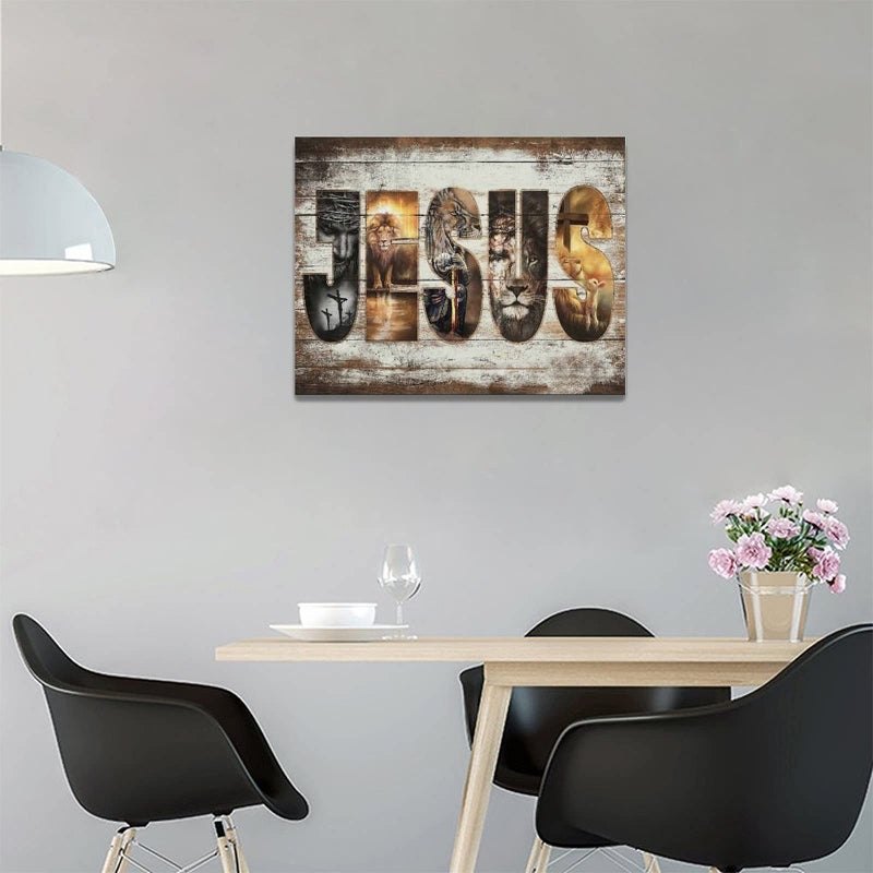 citari Amazing Jesus Pictures Canvas Poster Jesus Lion and Lamb Canvas Print God Bible Christian Religious Canvas Wall Art Decor Painting Christ Faith Prints Artwork Home Decor Framed for Bedroom Living Room - Image 4
