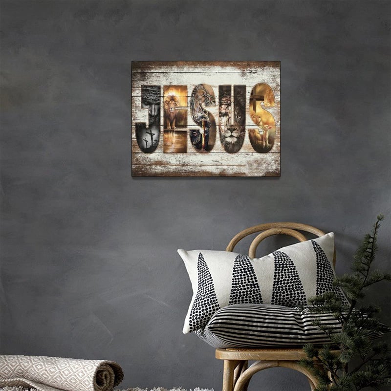 citari Amazing Jesus Pictures Canvas Poster Jesus Lion and Lamb Canvas Print God Bible Christian Religious Canvas Wall Art Decor Painting Christ Faith Prints Artwork Home Decor Framed for Bedroom Living Room - Image 3