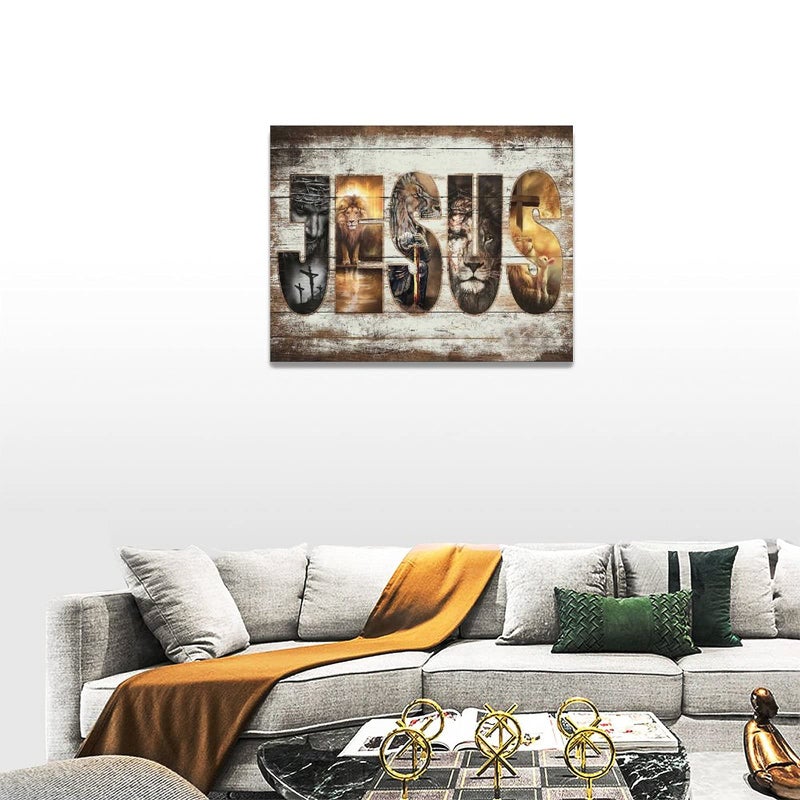 citari Amazing Jesus Pictures Canvas Poster Jesus Lion and Lamb Canvas Print God Bible Christian Religious Canvas Wall Art Decor Painting Christ Faith Prints Artwork Home Decor Framed for Bedroom Living Room - Image 5
