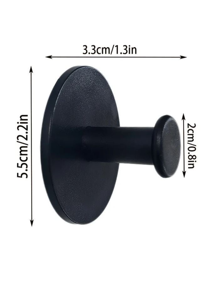 Black Adhesive Towel Hooks 2pcs Damage Free Stainless Steel Bathroom Kitchen - Image 3