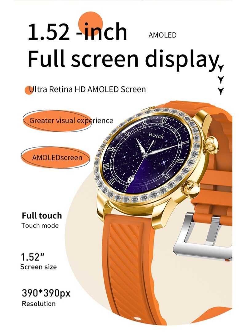 ساعة ذكية Z89promax بشاشة لمس HD مقاس 1.52 بوصة مع مقاومة للماء، والاتصال بتقنية البلوتوث مع مراقب ضغط الدم ومعدل ضربات القلب، ساعة رياضية ذكية رقمية (ذهبي) - Image 4
