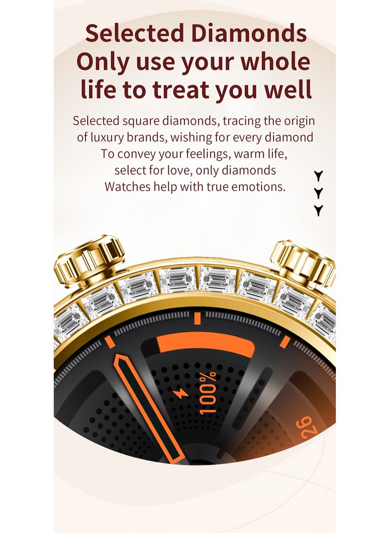 ساعة ذكية Z89promax بشاشة لمس HD مقاس 1.52 بوصة مع مقاومة للماء، والاتصال بتقنية البلوتوث مع مراقب ضغط الدم ومعدل ضربات القلب، ساعة رياضية ذكية رقمية (ذهبي) - Image 3