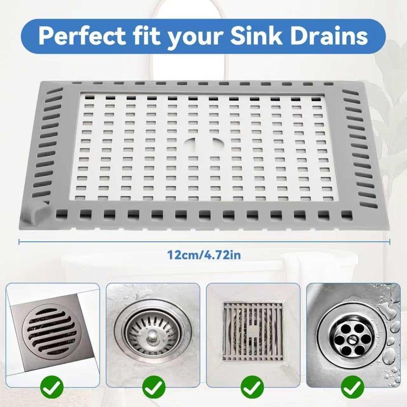 Cynn Select 2Pcs Shower Drain Hair Catcher, 4.72" Shower Drain Cover, All-in-One Universal Sink & Shower Drain Strainer, Easy Installation, Stainless Steel and Silicone Bathroom Accessories for Tub, Bathtub - Image 3