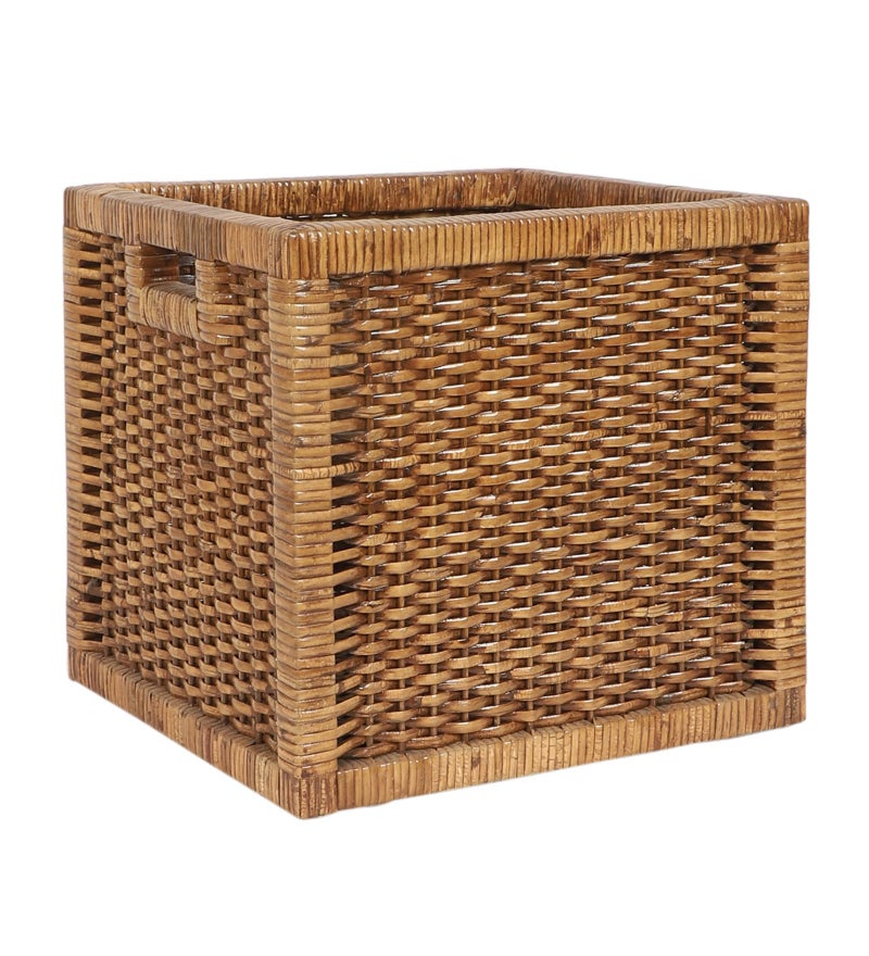 AKWAY Wicker wardrobe basket for storage, cloths, newspapers, photos, toys, plants or other memorabilia (Brown, 12.5W x 13.5L x 12.5H) - Image 3