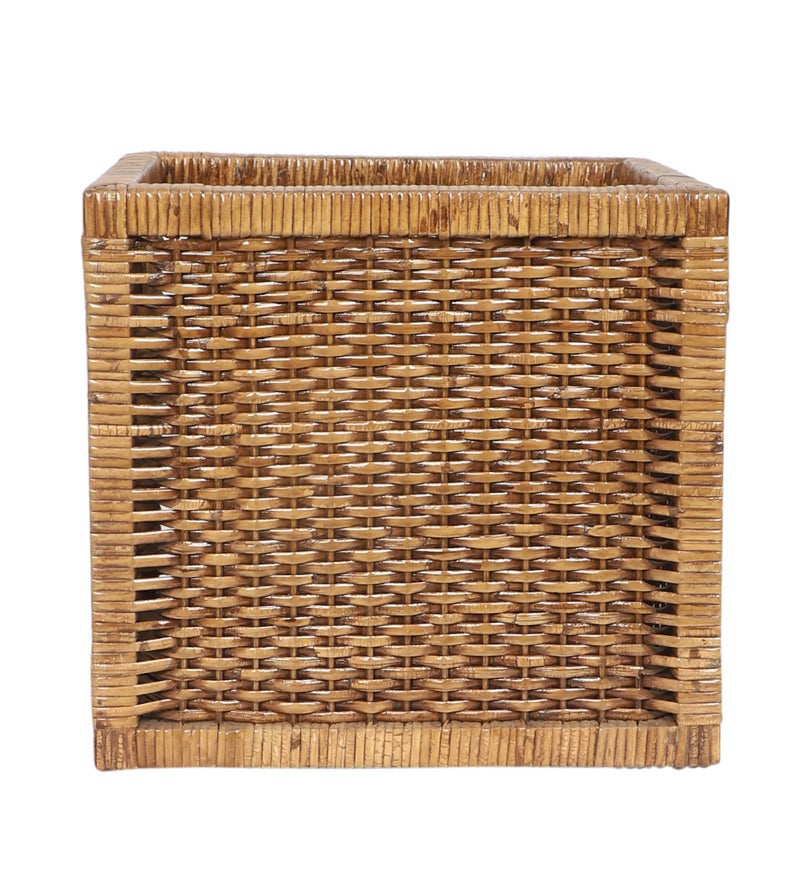 AKWAY Wicker wardrobe basket for storage, cloths, newspapers, photos, toys, plants or other memorabilia (Brown, 12.5W x 13.5L x 12.5H) - Image 4