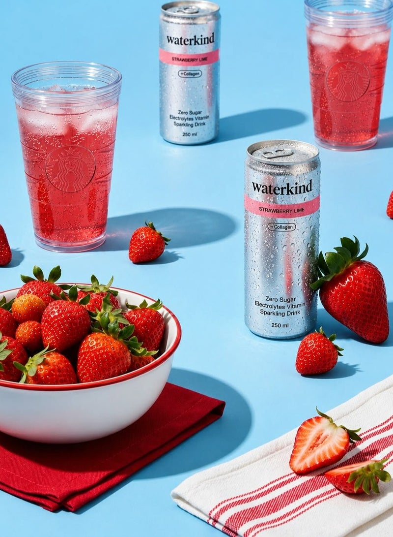 waterkind strawberry Lime Sparkling Water - 4×250ml - Image 2