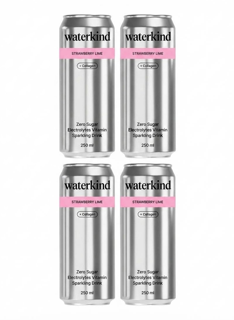 waterkind strawberry Lime Sparkling Water - 4×250ml - Image 1