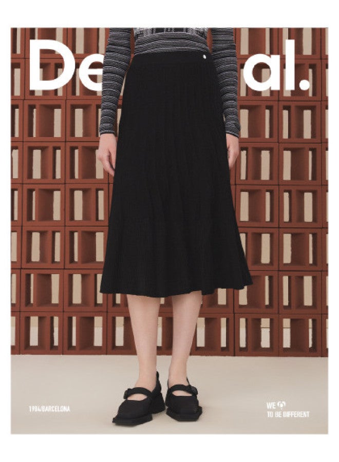 DESIGUAL Knitted A-Line Stretch Jacquard Skirt - Image 1