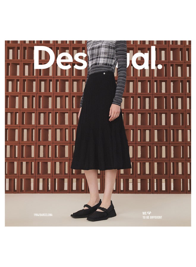 DESIGUAL Knitted A-Line Stretch Jacquard Skirt - Image 4
