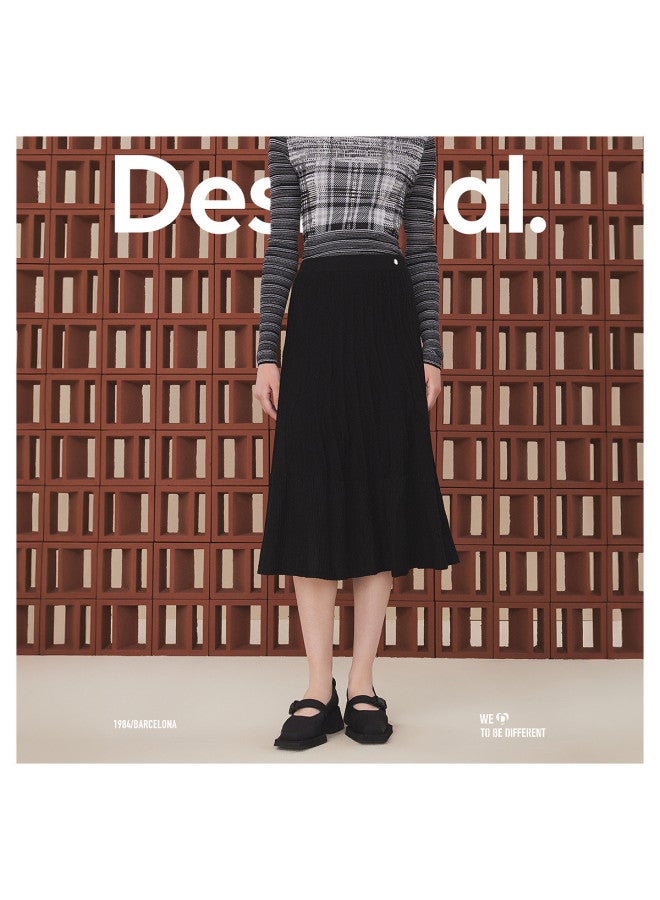DESIGUAL Knitted A-Line Stretch Jacquard Skirt - Image 3