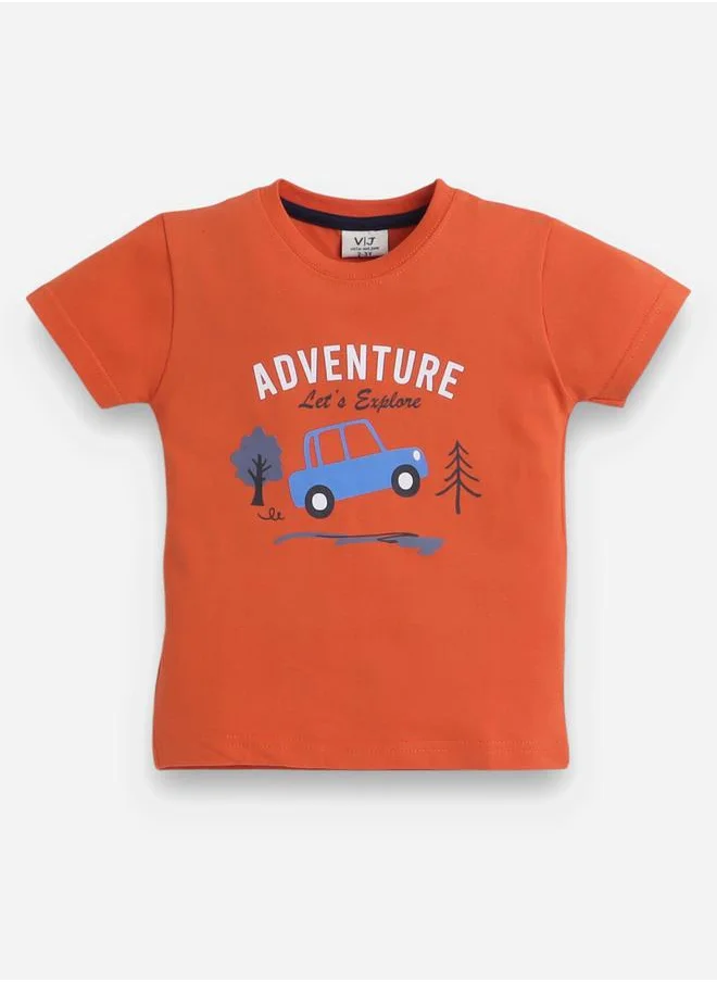 victor and jane Graphic Print T-Shirt and All-Over Printed Pyjama Set