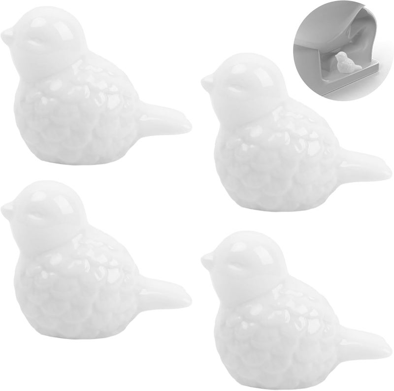 Framad 4 Pack Toilet Bolt Covers Decorative, No Tools Required Easy Installation Porcelain Ceramic Bird Toilet Knob Caps - Image 1
